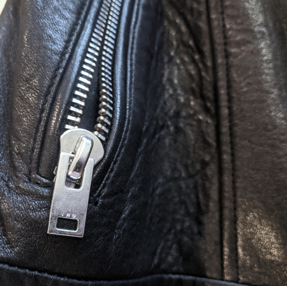 HP!✨$1500+ IRO💌💯Leather Zaki Belt Jacket Black - Picture 6 of 8